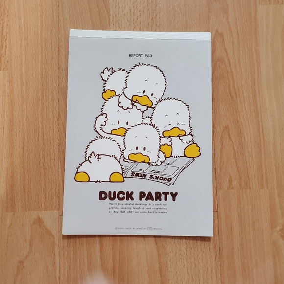 Kawaii adorable vintage style Japan duck party memo pad - Picture 1 of 3